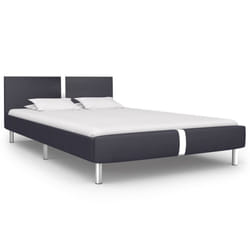 vidaXL Bed Frame without Mattress Bed Black Faux Leather 135x190 cm Double