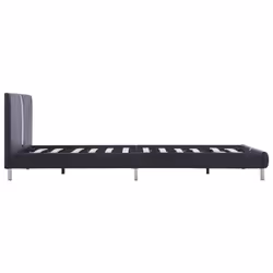 vidaXL Bed Frame without Mattress Bed Black Faux Leather 135x190 cm Double