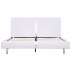 vidaXL Bed Frame without Mattress Bed White Faux Leather 135x190 cm Double