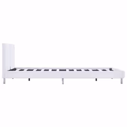 vidaXL Bed Frame without Mattress Bed White Faux Leather 135x190 cm Double