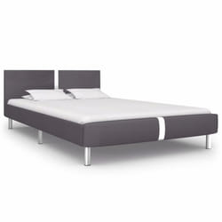 vidaXL Bed Frame Home Bed Base Bedstead Grey Faux Leather 135x190 cm Double