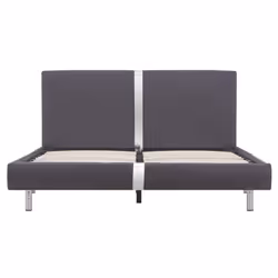 vidaXL Bed Frame Home Bed Base Bedstead Grey Faux Leather 135x190 cm Double