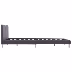 vidaXL Bed Frame Home Bed Base Bedstead Grey Faux Leather 135x190 cm Double
