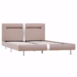 vidaXL Bed Frame with LED without Mattress Bed Cappuccino 135x190 cm Double