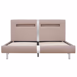 vidaXL Bed Frame with LED without Mattress Bed Cappuccino 135x190 cm Double