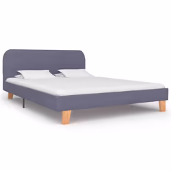 vidaXL Bed Frame without Mattress Bed Base Light Grey Fabric 135x190 cm Double