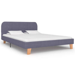 vidaXL Bed Frame without Mattress Bed Base Light Grey Fabric 135x190 cm Double