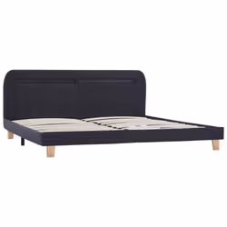 vidaXL Bed Frame with LED without Mattress Dark Grey Fabric 150x200 cm King Size