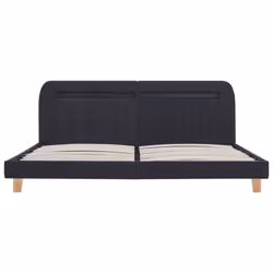 vidaXL Bed Frame with LED without Mattress Dark Grey Fabric 150x200 cm King Size