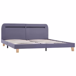 vidaXL Bed Frame with LED without Mattress Light Grey Fabric 150x200cm King Size