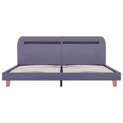 vidaXL Bed Frame with LED without Mattress Light Grey Fabric 150x200cm King Size