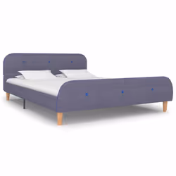 vidaXL Bed Frame without Mattress Bed Base Light Grey Fabric 135x190 cm Double