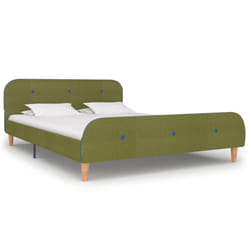 vidaXL Bed Frame without Mattress Home Bed Base Green Fabric 135x190 cm Double