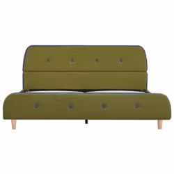 vidaXL Bed Frame without Mattress Home Bed Base Green Fabric 135x190 cm Double
