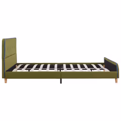 vidaXL Bed Frame without Mattress Home Bed Base Green Fabric 135x190 cm Double