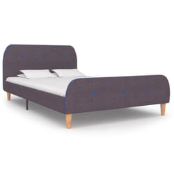 vidaXL Bed Frame without Mattress Bed Taupe Fabric 120x190 cm Small Double