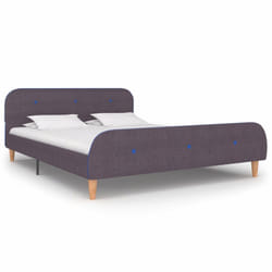 vidaXL Bed Frame without Mattress Home Bed Base Taupe Fabric 135x190 cm Double