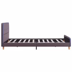 vidaXL Bed Frame without Mattress Home Bed Base Taupe Fabric 135x190 cm Double