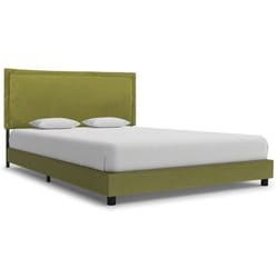 vidaXL Bed Frame without Mattress Home Bed Base Green Fabric 135x190 cm Double