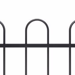 vidaXL Garden Fence with Hoop Top Fence Panel Border Fence Steel 1.8 m Black - Additional view 2