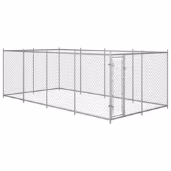 vidaXL Outdoor Dog Kennel Lockable Outdoor Hen House Cage Galvanised Steel