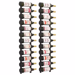 vidaXL 2x Wall Wine Racks 12 Bottle Display Drink Holder Storage Cabinet Shelf
