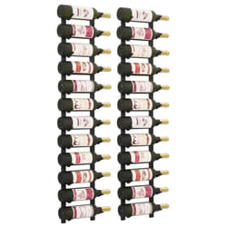vidaXL 2x Wall Wine Racks 12 Bottle Display Drink Holder Storage Cabinet Shelf