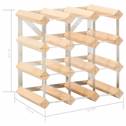 vidaXL Wine Rack 12 Bottle Solid Pinewood Display Holder Storage Cabinet Shelf - Additional view 4