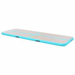 vidaXL Inflatable Gymnastics Mat with Pump 300cm PVC Green Exercise Gym Carpet