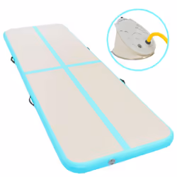 vidaXL Inflatable Gymnastics Mat with Pump 600cm PVC Green Exercise Gym Carpet