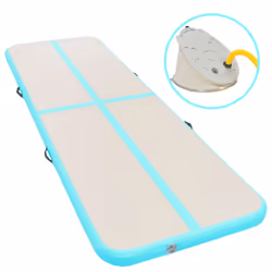 vidaXL Inflatable Gymnastics Mat with Pump 800cm PVC Green Exercise Gym Carpet