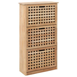vidaXL Solid Walnut Wood Shoe Storage Cabinet Natural Shoe Storage Cabinets