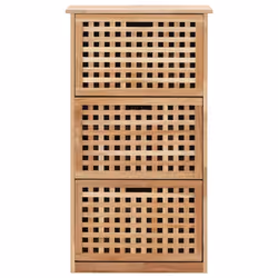 vidaXL Solid Walnut Wood Shoe Storage Cabinet Natural Shoe Storage Cabinets