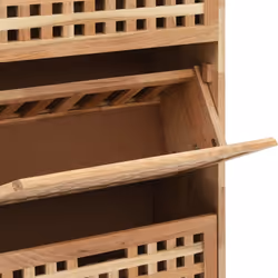 vidaXL Solid Walnut Wood Shoe Storage Cabinet Natural Shoe Storage Cabinets - Additional view 6