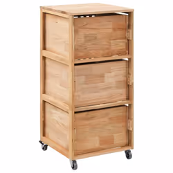 vidaXL Solid Walnut Wood Bathroom Cabinet with Drawer Natural Wooden Sideboard - Additional view 3