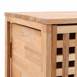 vidaXL Solid Walnut Wood Bathroom Cabinet with Drawer Natural Wooden Sideboard - Additional view 4