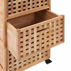 vidaXL Solid Walnut Wood Bathroom Cabinet with Drawer Natural Wooden Sideboard - Additional view 5