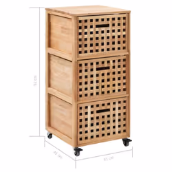 vidaXL Solid Walnut Wood Bathroom Cabinet with Drawer Natural Wooden Sideboard - Additional view 7