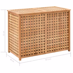 vidaXL Solid Walnut Wood Laundry Bin 87.5x46x67cm Clothes Chest Storage Boxes