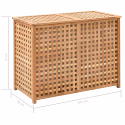 vidaXL Solid Walnut Wood Laundry Bin 87.5x46x67cm Clothes Chest Storage Boxes - Additional view 7