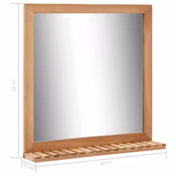 vidaXL Solid Walnut Wood Bathroom Mirror 60x12x62cm Makeup Cosmetic Mirror - Additional view 6