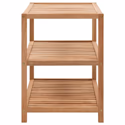 vidaXL Solid Walnut Wood Bathroom Shelf 65x40x55cm Natural Wooden Storage Rack - Additional view 2