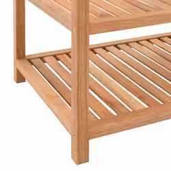 vidaXL Solid Walnut Wood Bathroom Shelf 65x40x55cm Natural Wooden Storage Rack - Additional view 5