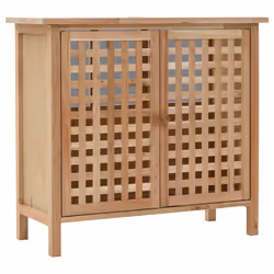 vidaXL Solid Walnut Wood Sink Cabinet with Mirror Bathroom Furniture Sets - Additional view 2