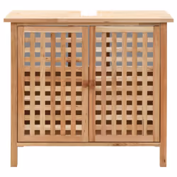 vidaXL Solid Walnut Wood Sink Cabinet with Mirror Bathroom Furniture Sets - Additional view 3
