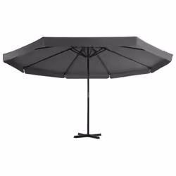 vidaXL Garden Parasol with Portable Base Sunshade Outdoor Umbrella Anthracite - Additional view 2