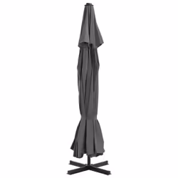 vidaXL Garden Parasol with Portable Base Sunshade Outdoor Umbrella Anthracite - Additional view 3