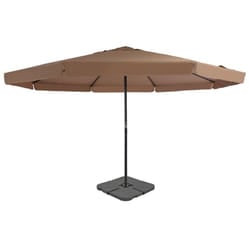 vidaXL Garden Parasol with Portable Base Patio Sunshade Outdoor Umbrella Taupe