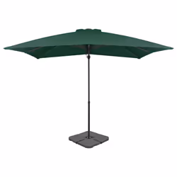 vidaXL Garden Parasol with Portable Base Patio Sunshade Outdoor Umbrella Green