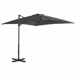 vidaXL Garden Parasol with Portable Base Sunshade Outdoor Umbrella Anthracite